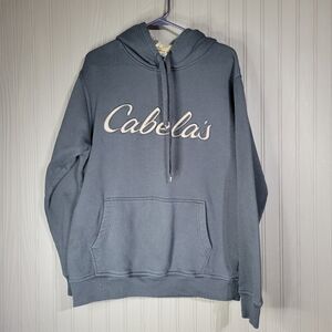 Cabela's Hooded Sweatshirt Pullover Camo Hood Black Men's Medium